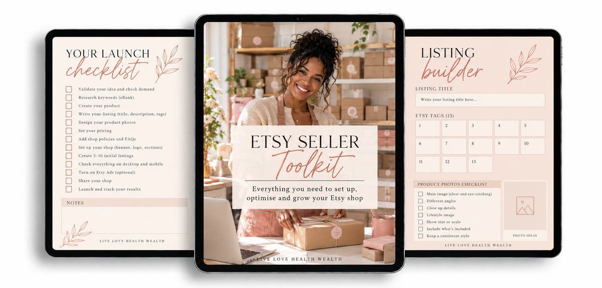 Etsy Seller Toolkit on three iPads