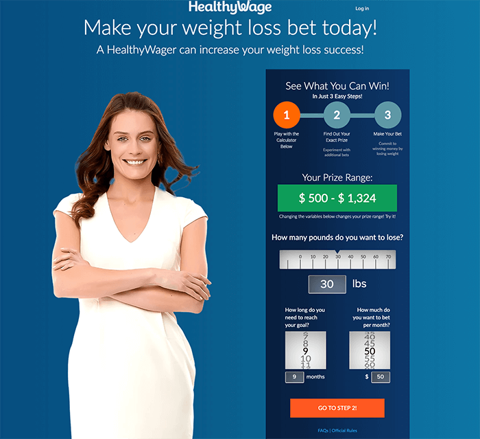 Healthy Wage provide the much needed motivation to help you achieve your weight-loss goals.  With Healthy Wage it's simple. Simply make a bet on your weight loss and then compete against others individually or in teams to achieve that goal.