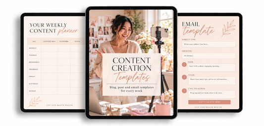 Content Creation Templates on three iPads