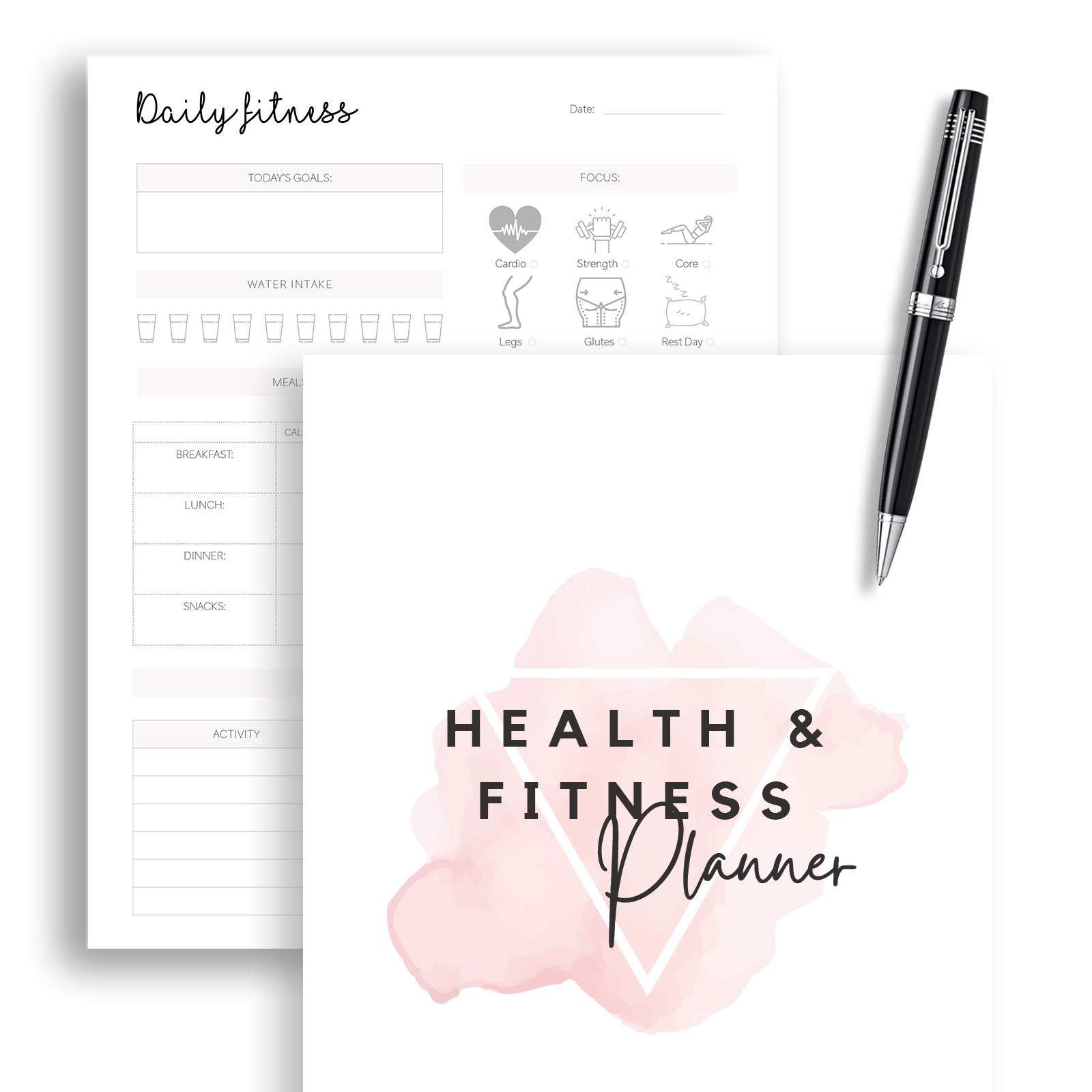 health and fitness planner printable, health and fitness planners, free printable planner