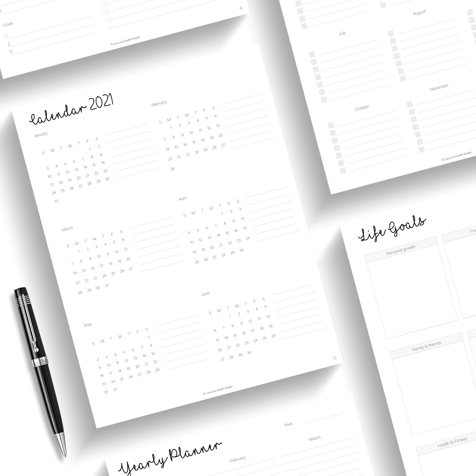 yearly planner printable, yearly planners, free printable planner