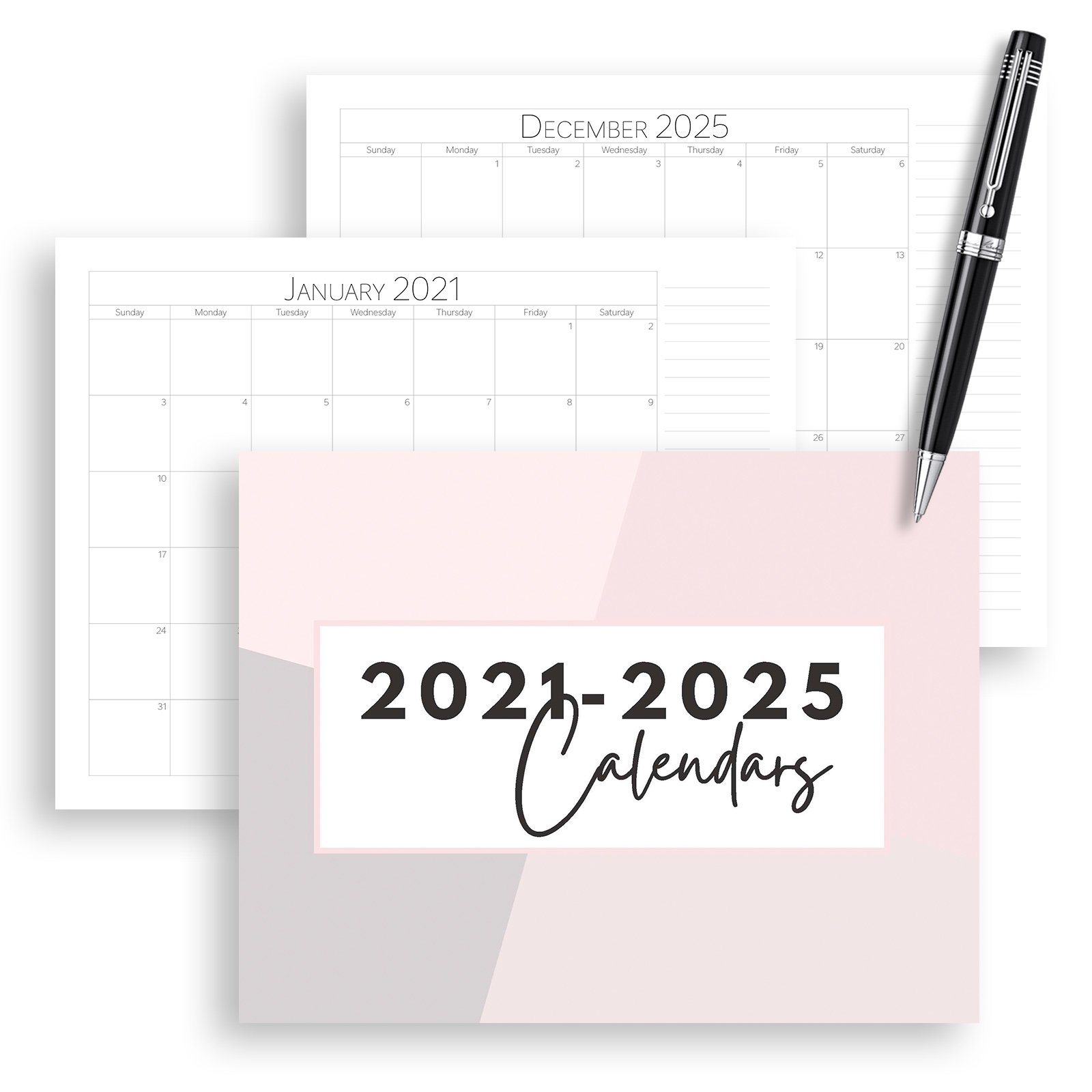free 2021-2025 calendars now - Editable & Printable PDF - Get organized with these FREE 2021, 2022, 2023, 2024, 2025 calendars